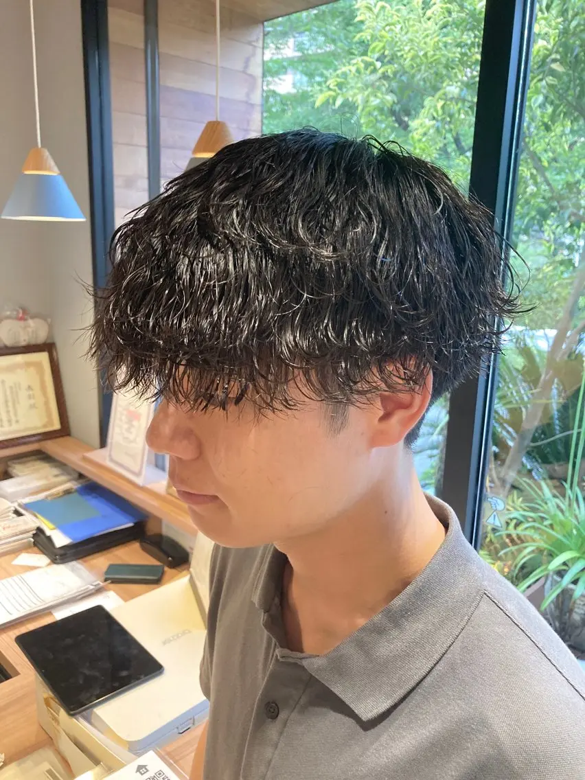 ショート パーマ メンズ メンズパーマ 波巻きパーマ ✂︎メンズ専門✂︎ やまだ りょうのヘアスタイル