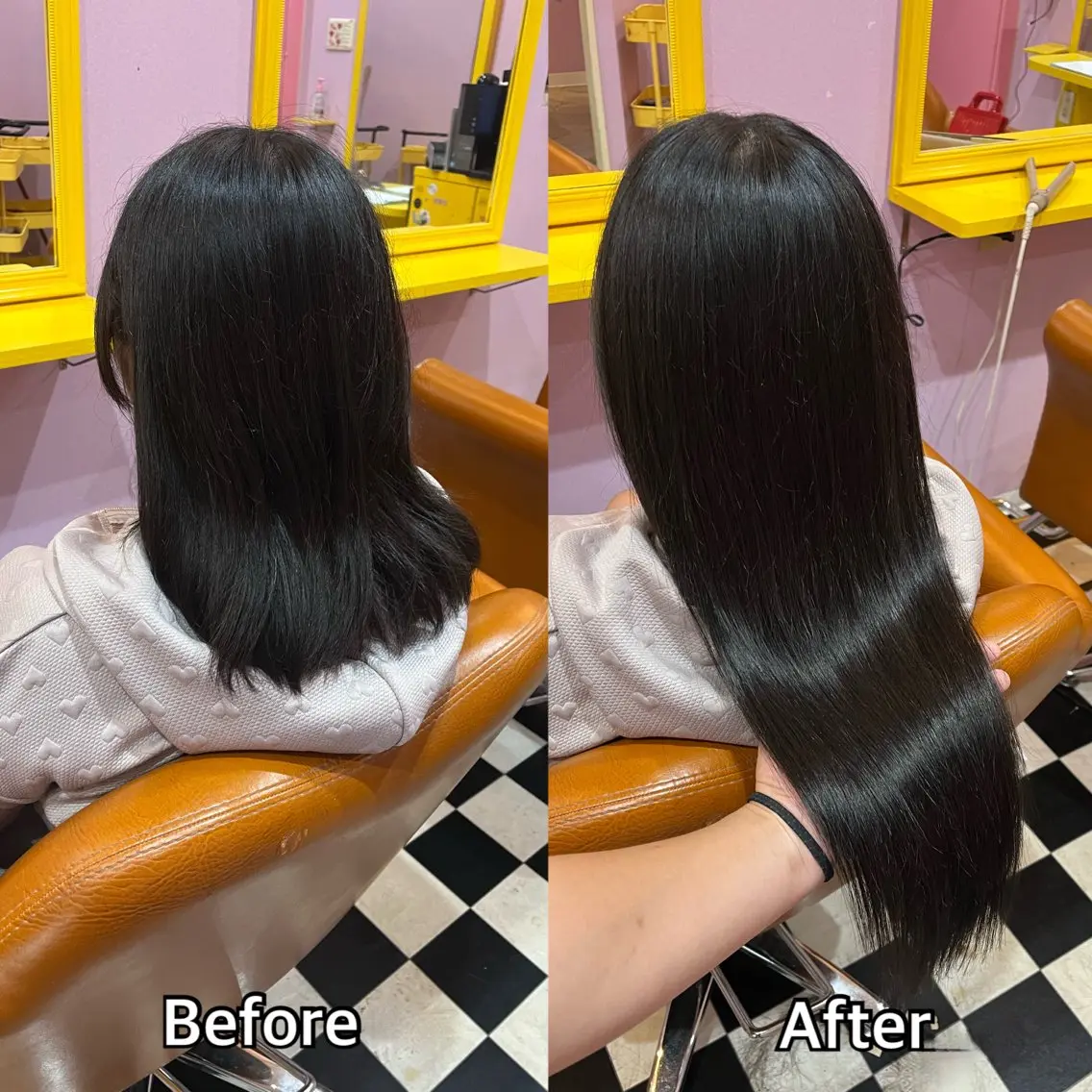 ロング カラー+ちび編み込み エクステ梅田🐨のヘアスタイル