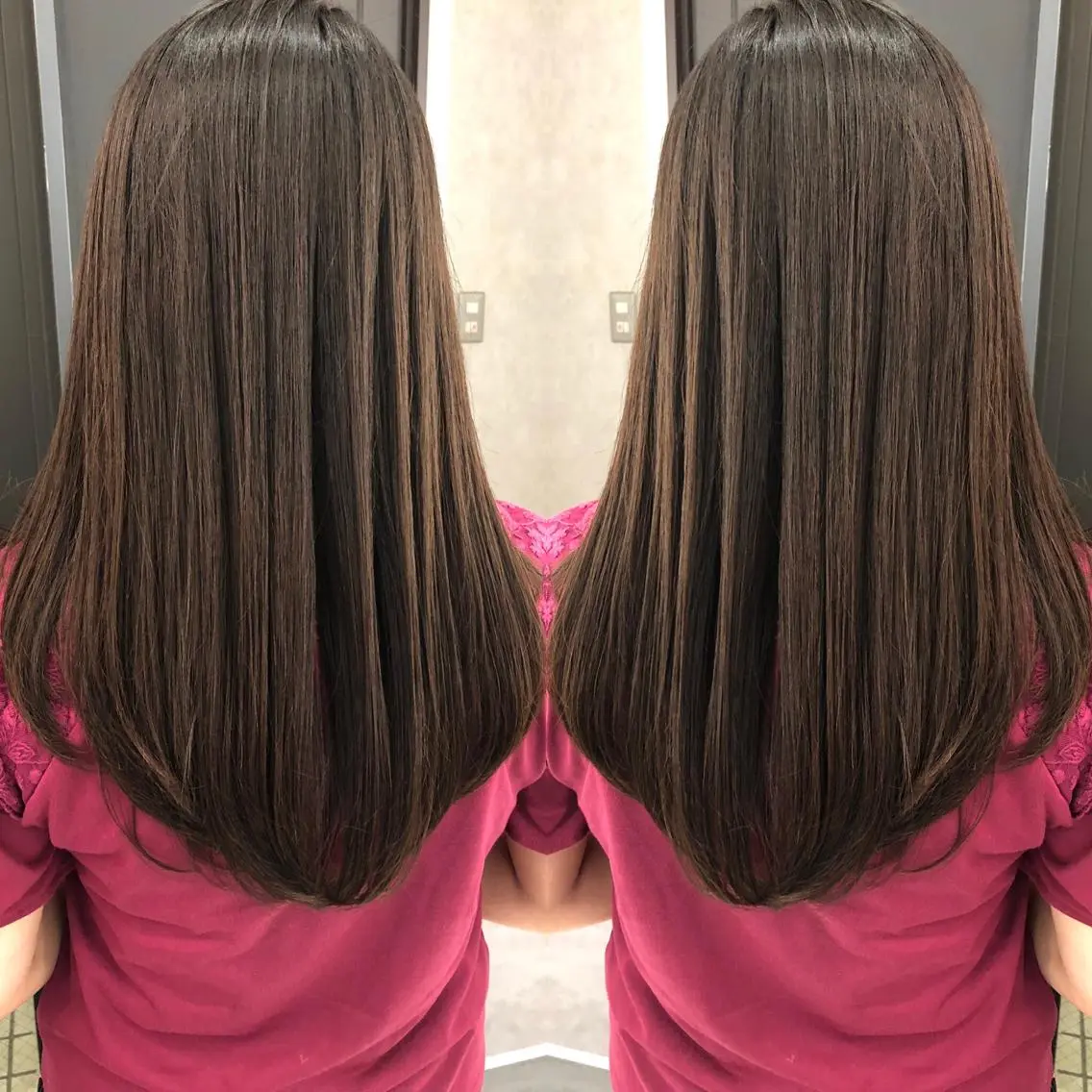 ロング パーマ 縮毛矯正 ストレートパーマ カット 縮毛矯正 トリートメント 天野 涼のヘアスタイル