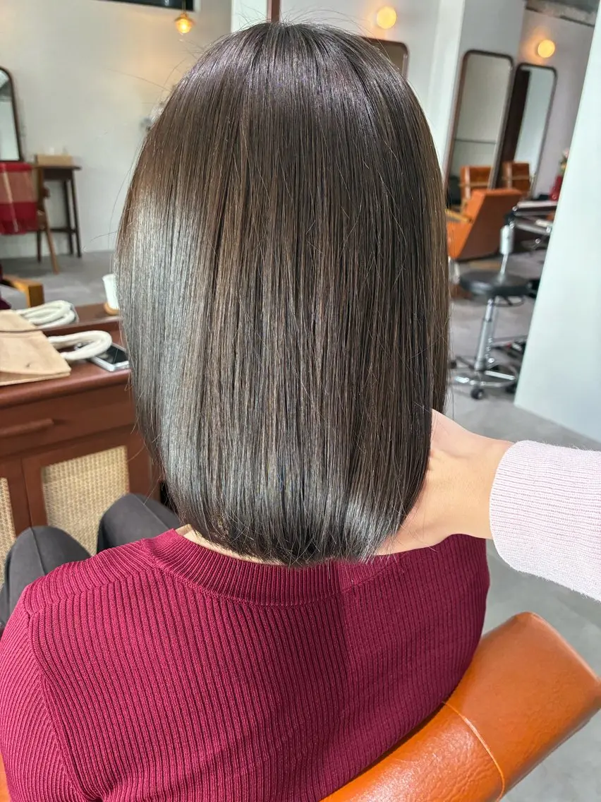 ミディアム カラー ヘアアレンジ ヘアカラー トリートメント 💟似合わせカットカ ラーMizuki🐕のヘアスタイル