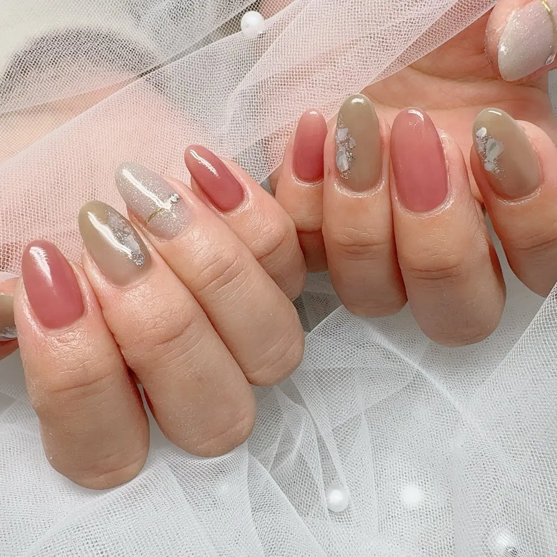 ネイル 長さ出し ジェルネイル 韓国ネイル ニュアンスネイル オフィスネイル ハンドネイル NailSpace 猫のいるネイルサロンのネイルデザイン