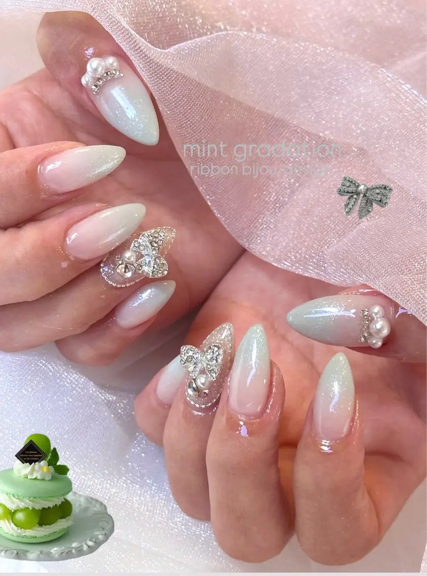 ネイル リボン ハンドネイル LadyNail aoiのネイルデザイン