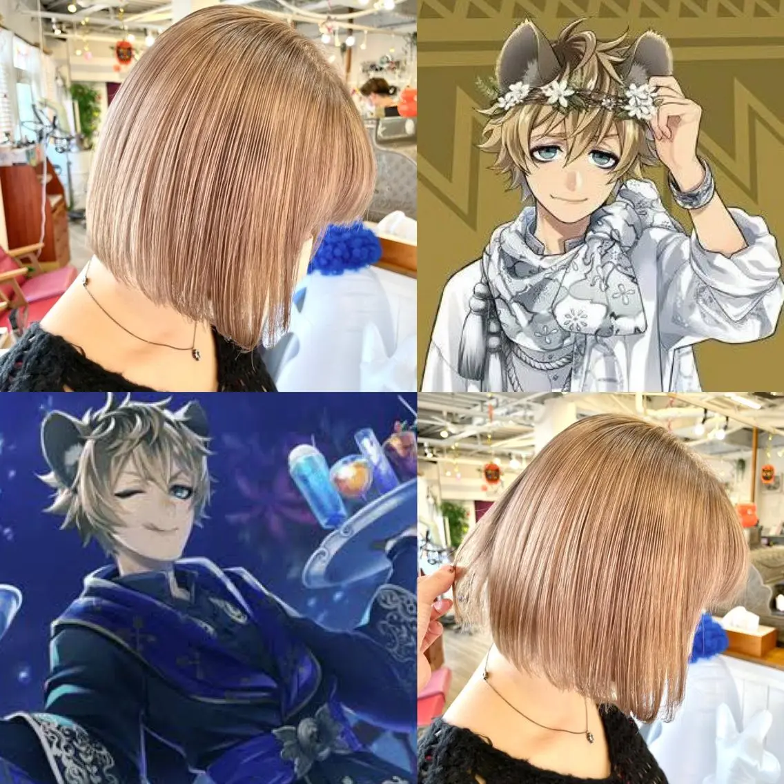 ショート カラー ブリーチ ダブルカラー インナーカラー 推し ブリーチ  髪質改善のヘアスタイル