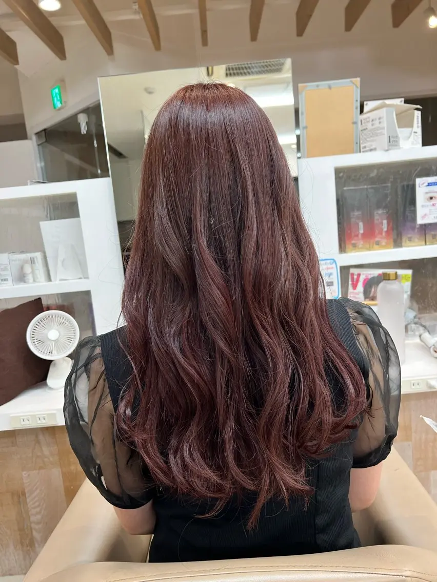 ロング カラー ピンクカラー 髪質改善／透明感 NAKAIEのヘアスタイル