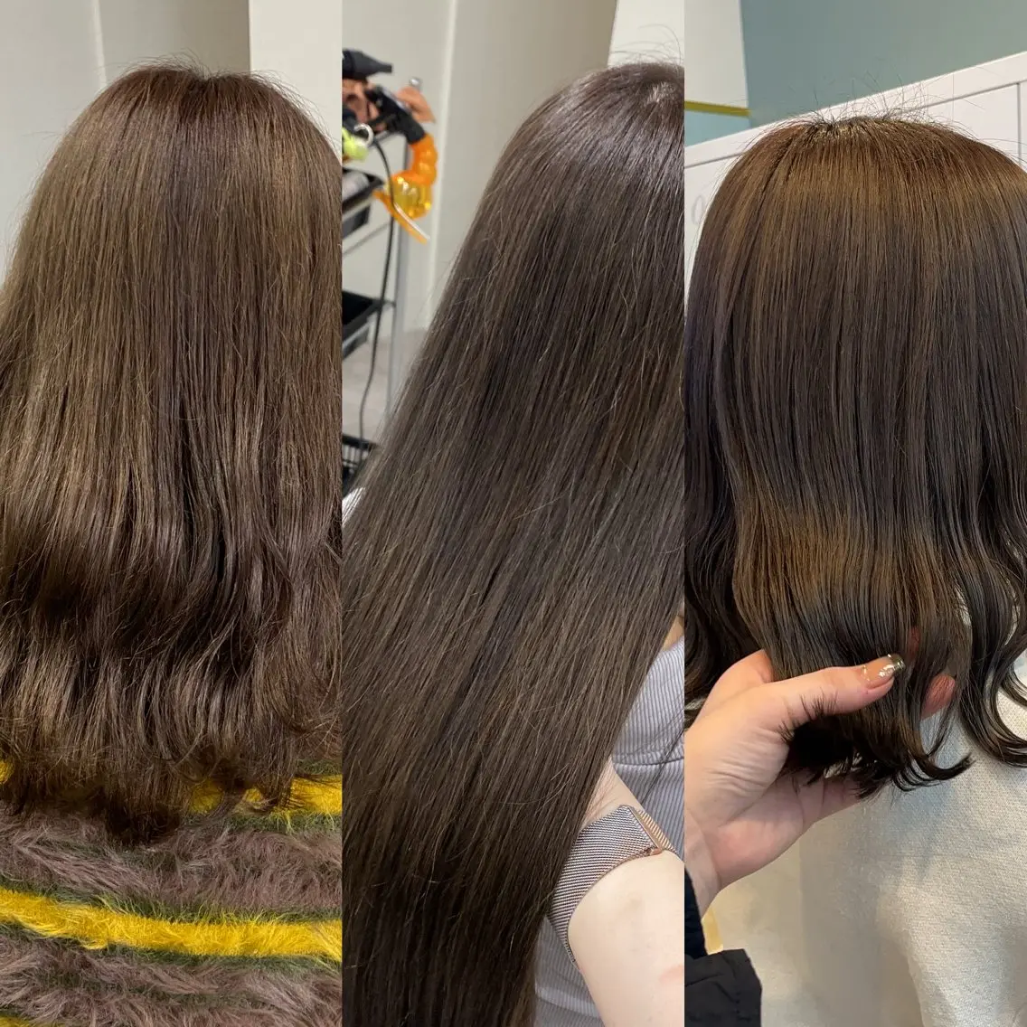 ミディアム カラー ヘアアレンジ ベージュカラー ヘアカラー ボブ /ニュアンス/ satomi🧸💖のヘアスタイル