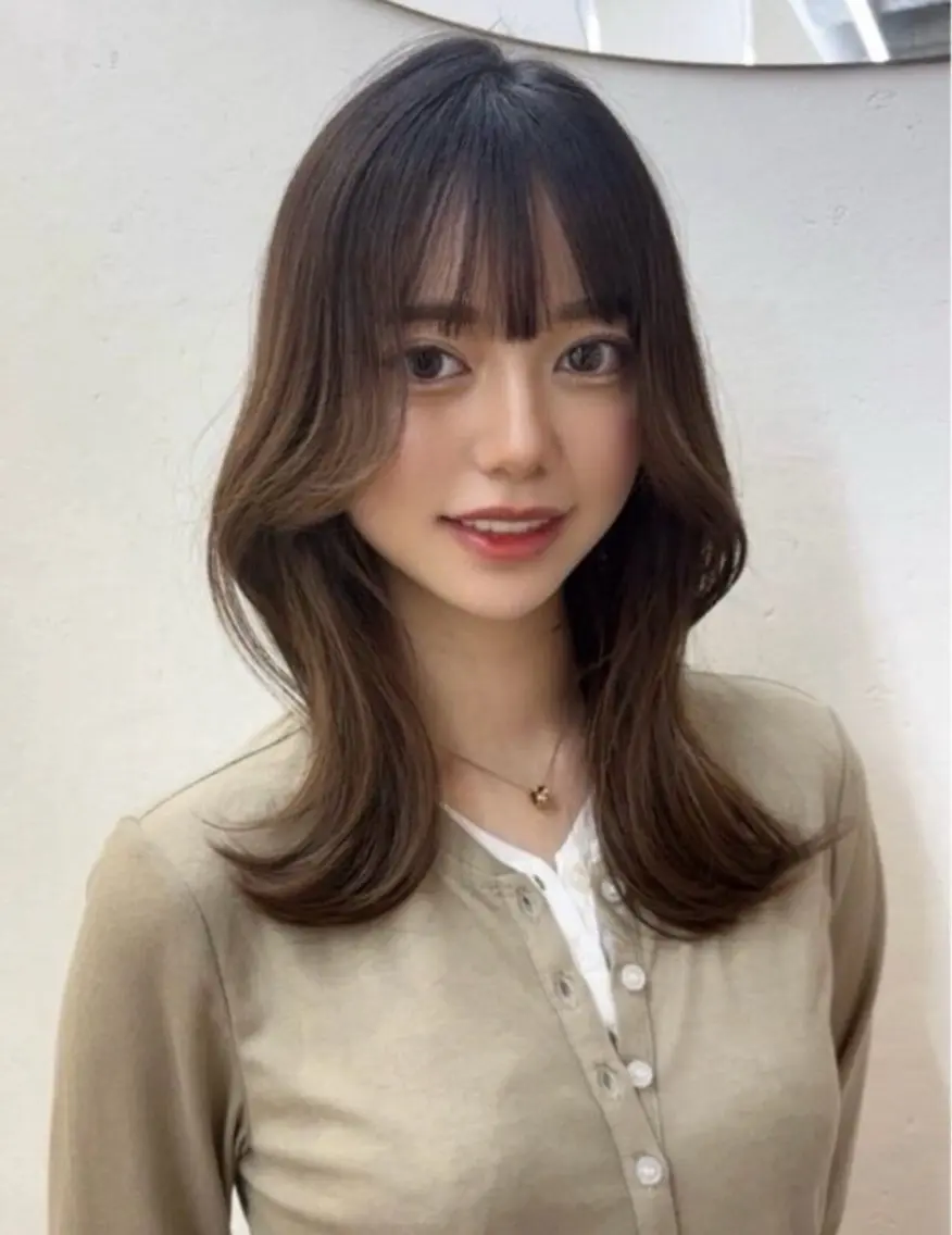 ミディアム トリートメント ゆんな/清潔感ｶｯﾄ 透明感ｶﾗｰ🥯のヘアスタイル