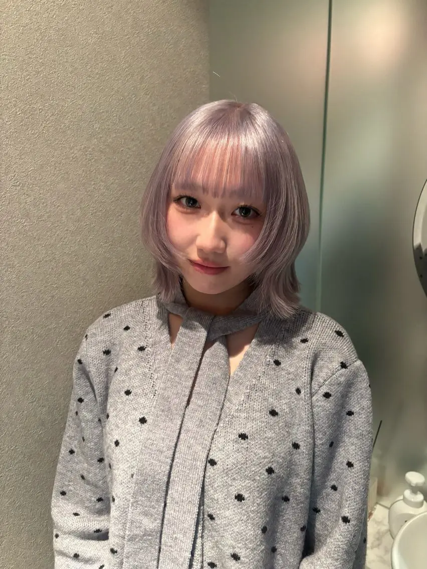 【🎀ミニモ学割🎀】ブリーチ+カラー +トリートメント + 韓国風コテ巻き ✧*。の写真