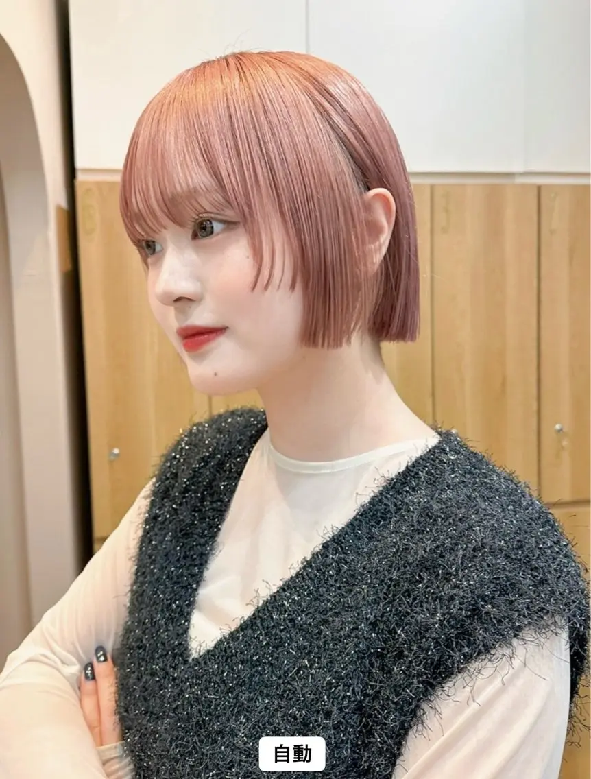 ショート カラー ヘアカラー トリートメント ヘッドスパ ヘアセット 🧸🫧暖色/ボブ/ 橋本美柚🫧🧸のヘアスタイル