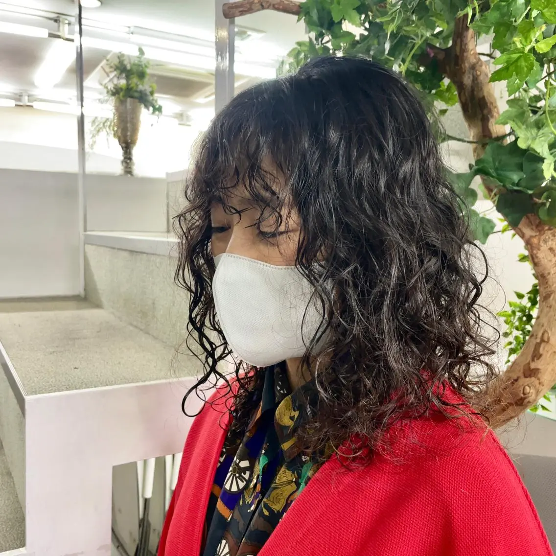 ミディアム パーマ ミディアムパーマ カット パーマ 山田 里美のヘアスタイル
