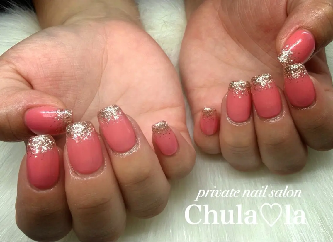 ネイル ラメ(グリッター) ハンドネイル Chula♡la 豊見城市高安のネイルデザイン