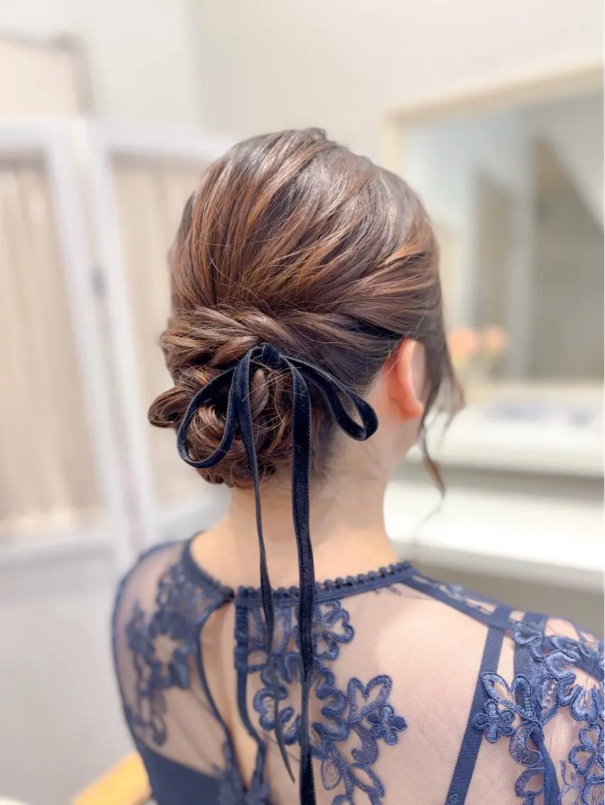 セミロング ヘアアレンジ ヘアセット ⭐︎moe 【ヘアセット🧸】のヘアスタイル