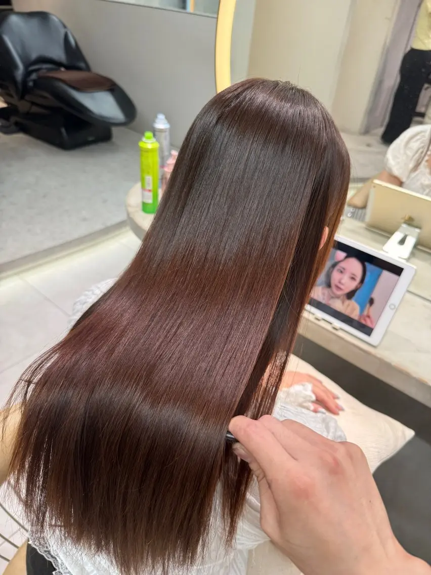 ロング カット 縮毛矯正 トリートメント ゆーだい🇰🇷韓国 🇰🇷×髪質改善のヘアスタイル