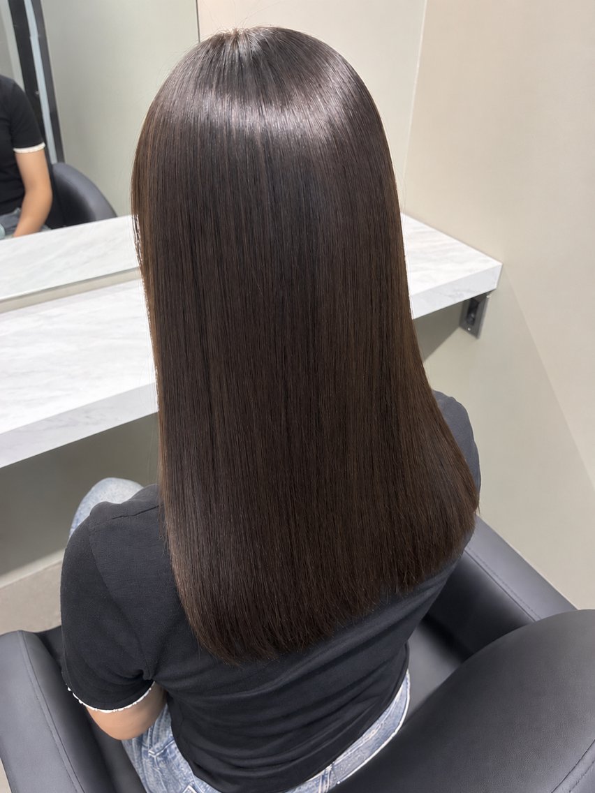 ロング カット ヘアカラー 縮毛矯正 加田/ショートボブ /透明感カラーのヘアスタイル
