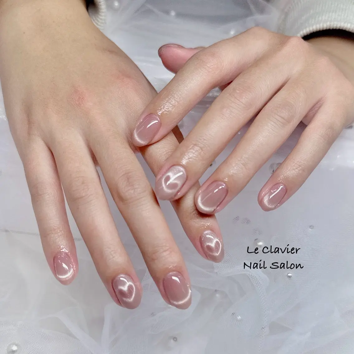 ネイル アートネイル オーロラネイル チークネイル 長さ出し フットネイル Hazuki nailのネイルデザイン