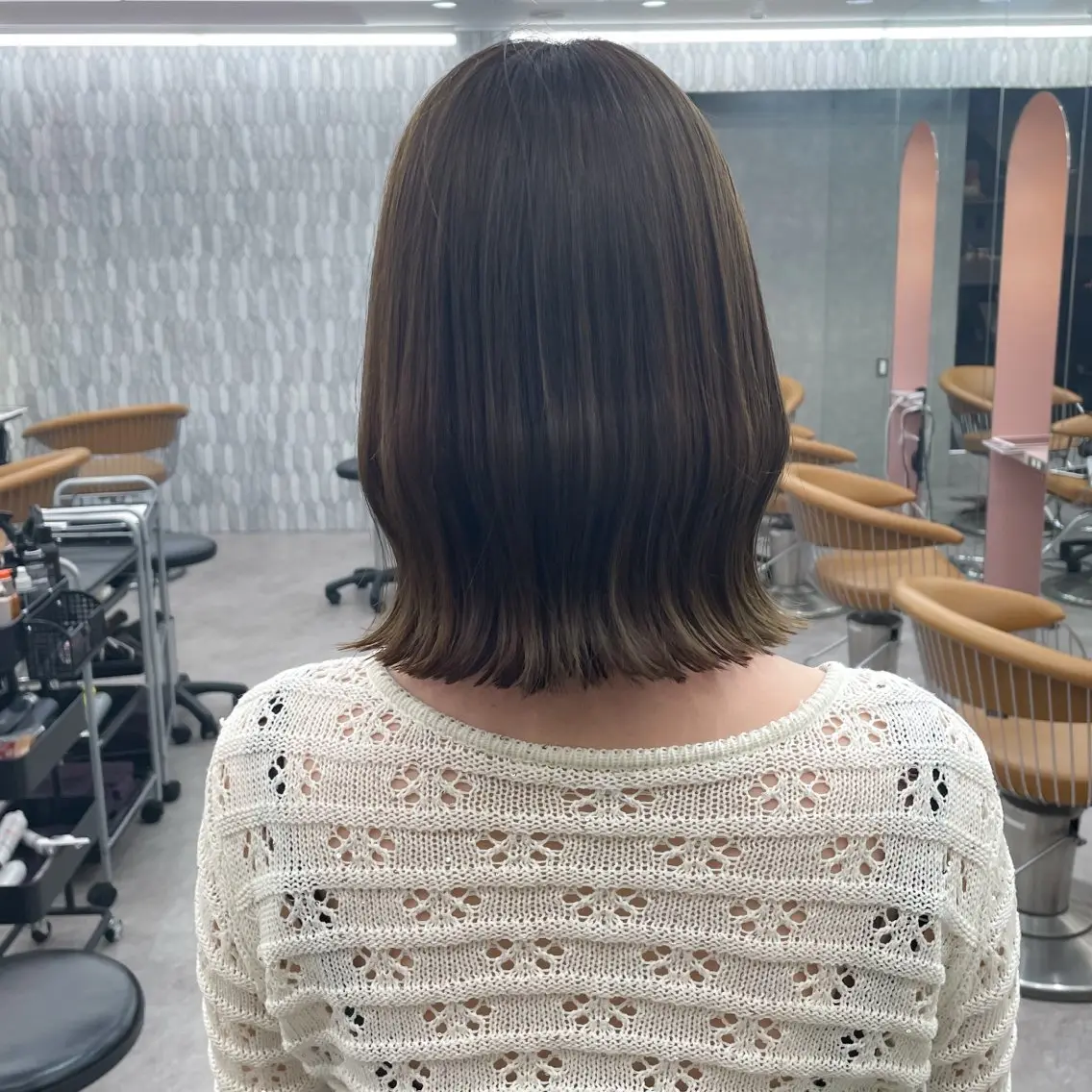 ミディアム カラー カット ヘアカラー トリートメント 縮毛矯正/ストンボブ Wカラー💎ヒデジのヘアスタイル