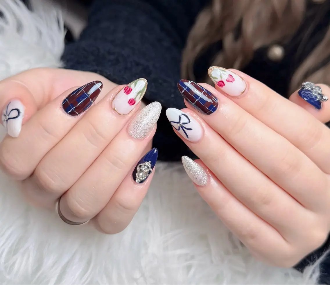 ネイル チークネイル 長さ出し フラッシュネイル フレンチネイル グラデーション ハンドネイル Lenie Nail Salonのネイルデザイン