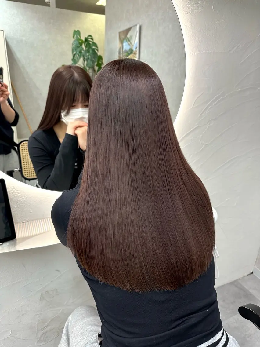 ロング カラー パーマ ヘアアレンジ ブラウンカラー チョコレートブラウン トリートメント ヘアカラー トリートメント Hz【ヘルツ】 masakiのヘアスタイル