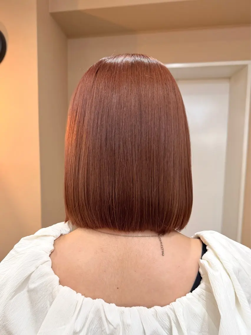 ミディアム カラー ベージュカラー ピンクカラー ピンクベージュ ヘアカラー Ayaka🩰🎀 ダブルカラー/博多のヘアスタイル