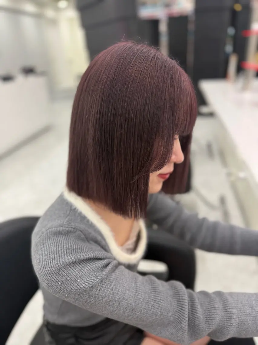 ミディアム カラー ラベンダーカラー ラベンダー💜 グレージュ🩶のヘアスタイル