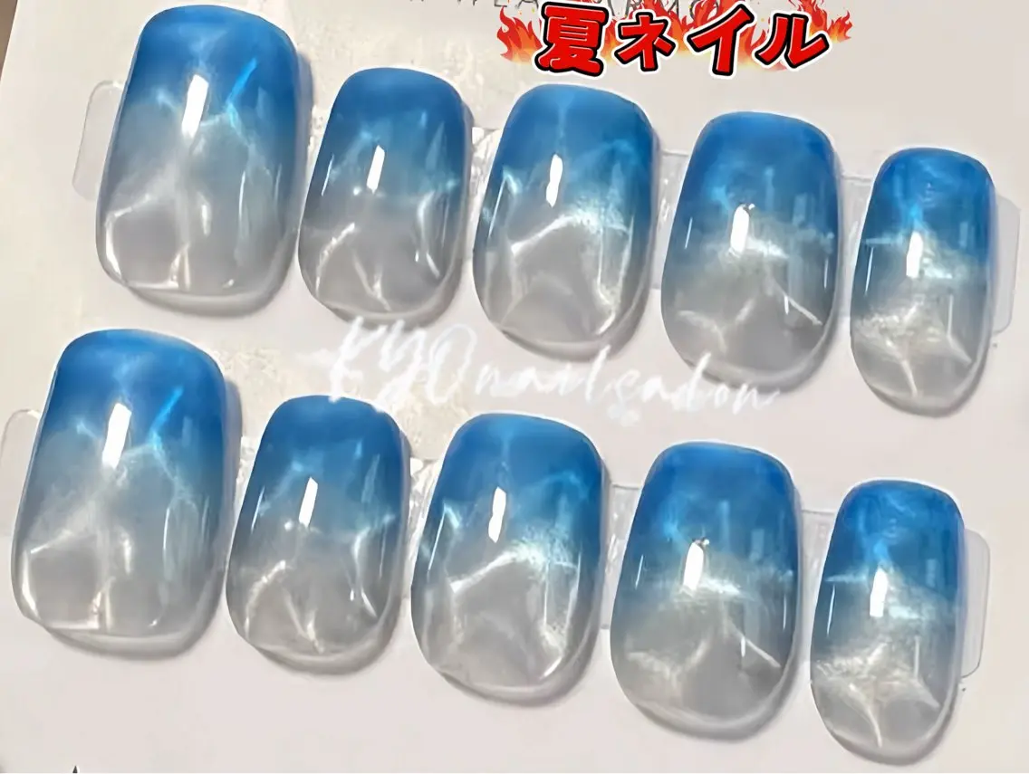 🪐HAND🪐🔥【夏限定】🔥海🌊マグネット🧲グラデーションネイルの写真