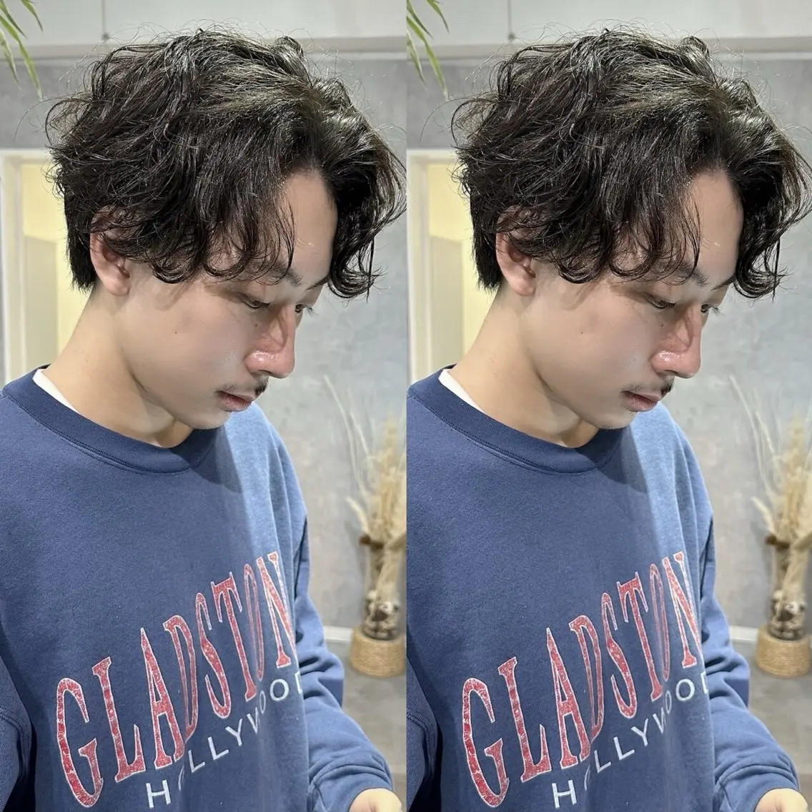 パーマ メンズ メンズパーマ カット パーマ 💗ショート×ボブ 韓国レイヤー宮内諒のヘアスタイル
