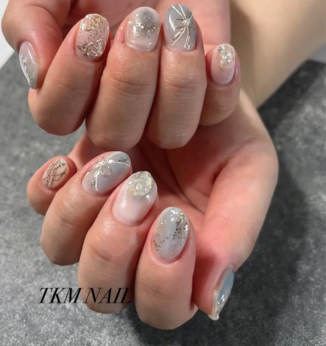ネイル 持ち込み ブライダルネイル ハンドネイル フットネイル ______ TKM  NAILのネイルデザイン