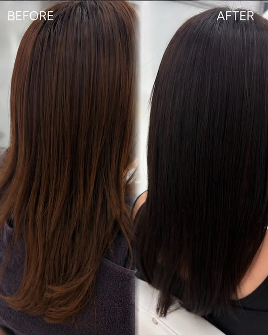 セミロング カラー ヘアカラー ヘアセット 赤み消し艶カラー🩵 前髪顔周り あやなのヘアスタイル