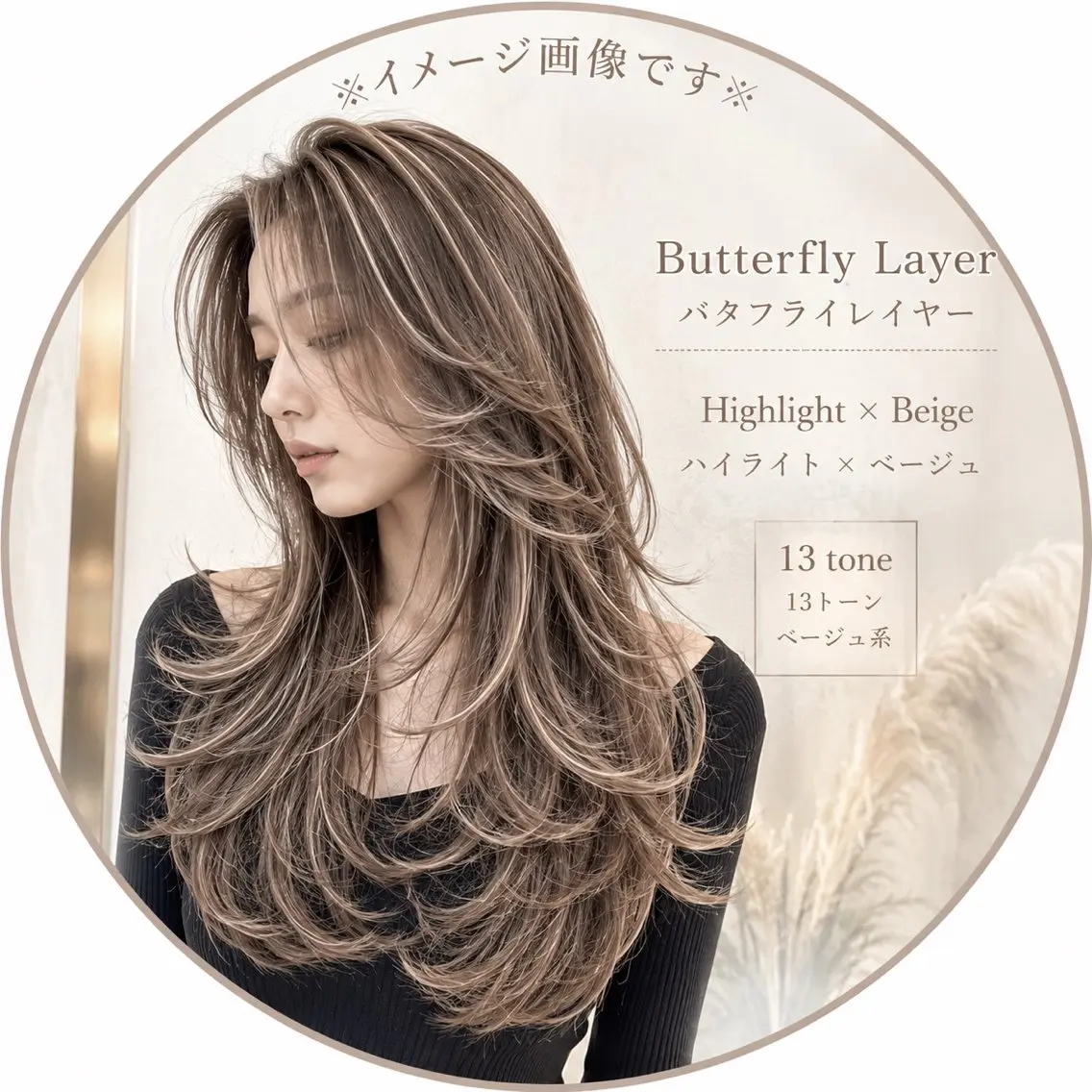 ハイライト+バタフライレイヤーカットモデル募集の写真