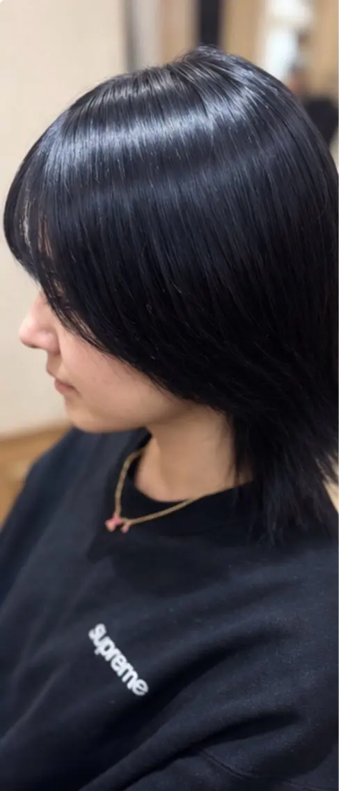 カラー 黒髪 ブルーカラー ブルーブラック 透明感カラー 🫧touma🫧 艶髪/新宿のヘアスタイル
