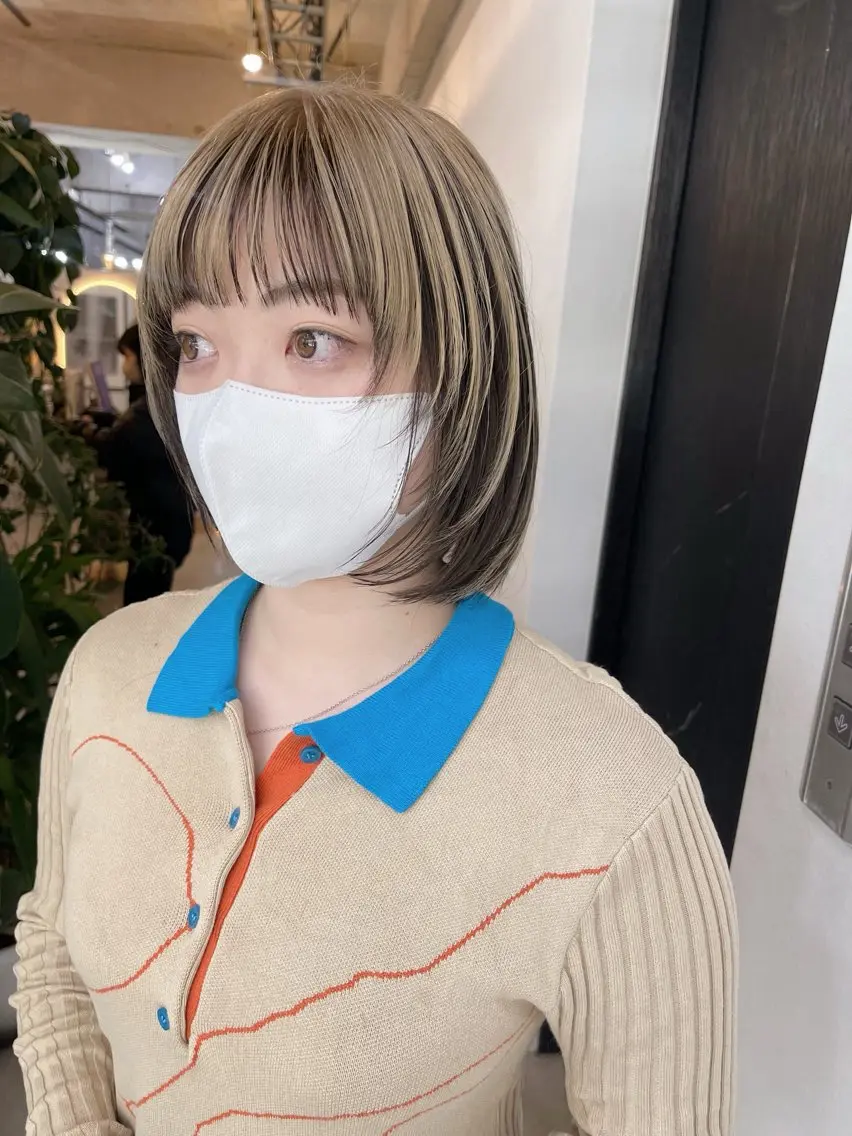 ミディアム カラー インナーカラー ヘアカラー トリートメント AiM 大名　似合わせカットのヘアスタイル