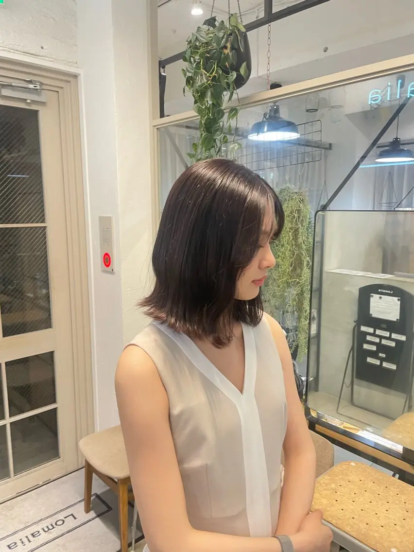 カラー 透明感カラー カット トリートメント とば みゆうのヘアスタイル