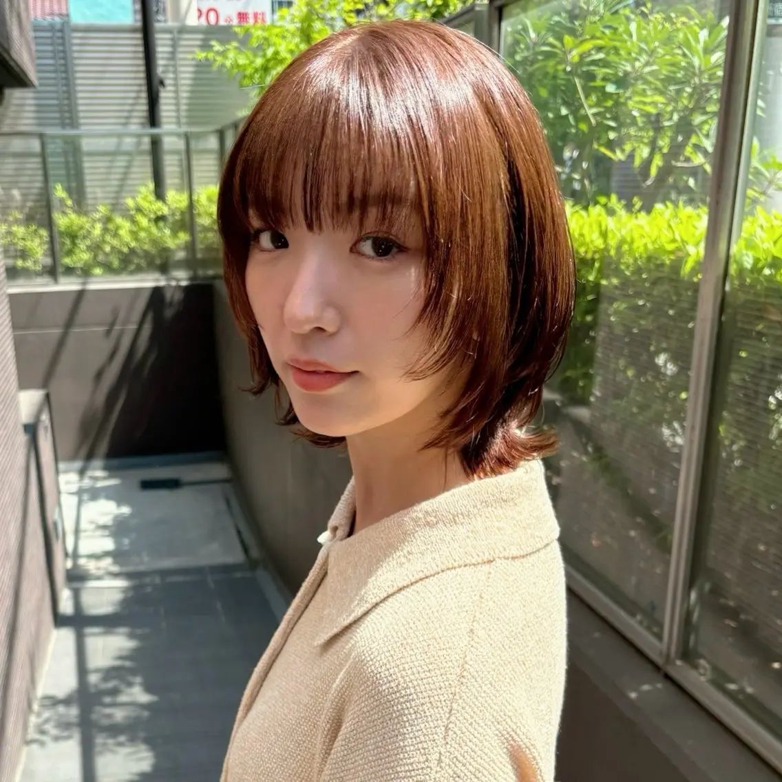 ショート 顔まわりレイヤー レイヤーカット カット ヘアカラー 渡部 喜子のヘアスタイル