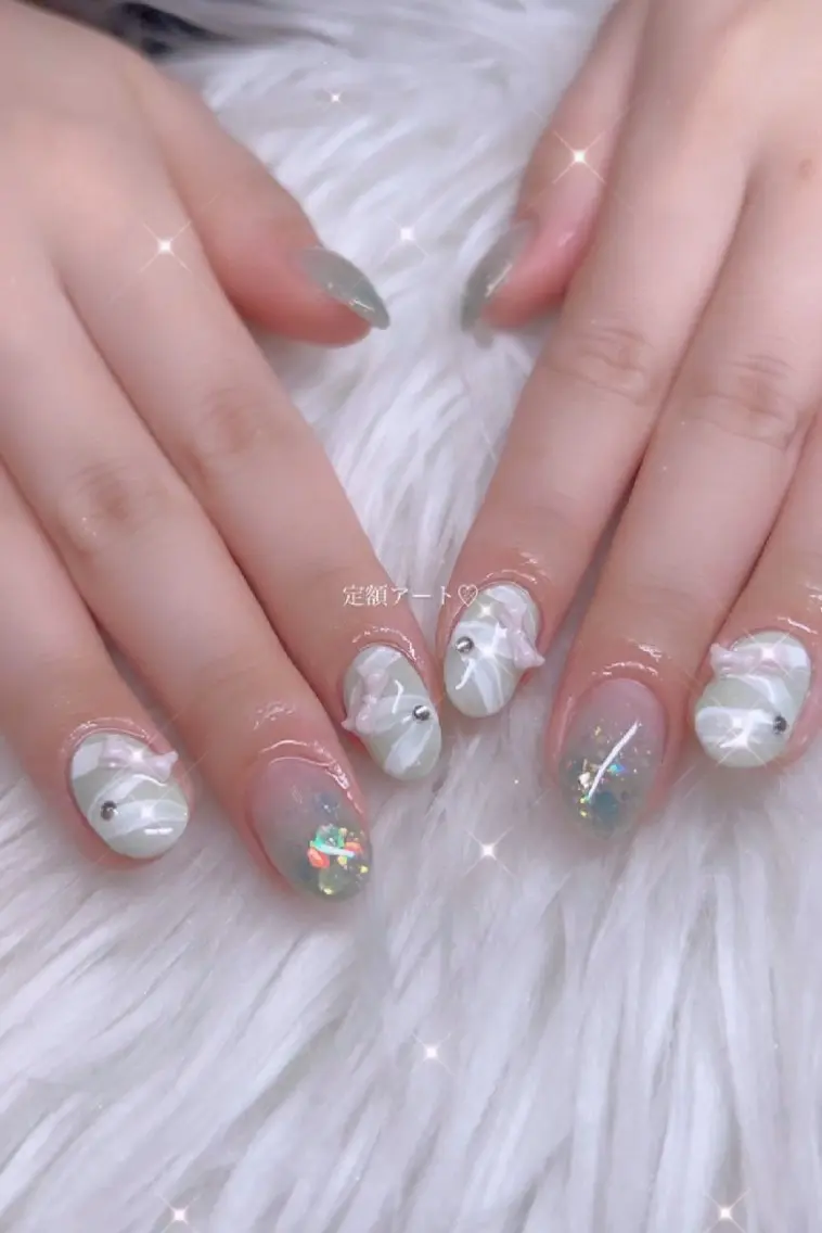 ネイル アートネイル 夏ネイル ワンホンネイル ハンドネイル I LOVE ME NAIL.。.:*♡のネイルデザイン