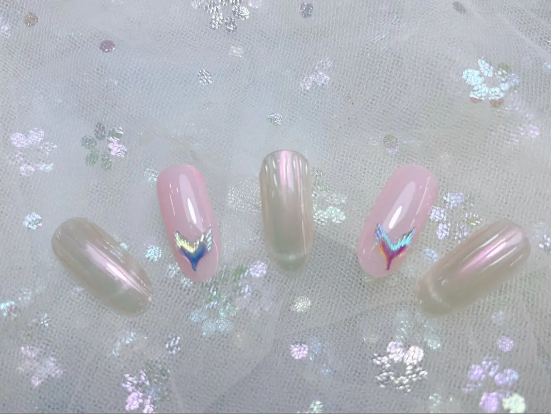 ネイル ハンドネイル H3 Nail Tsuki🦋💙のネイルデザイン