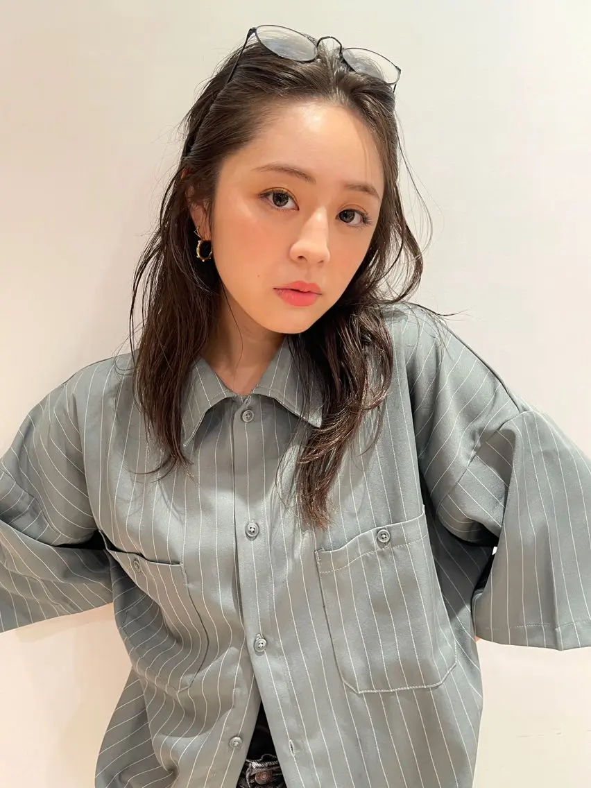 セミロング カラー パーマ ヘアアレンジ カット ヘアカラー トリートメント 髪質改善/韓国風 レイヤー/田村祐樹のヘアスタイル