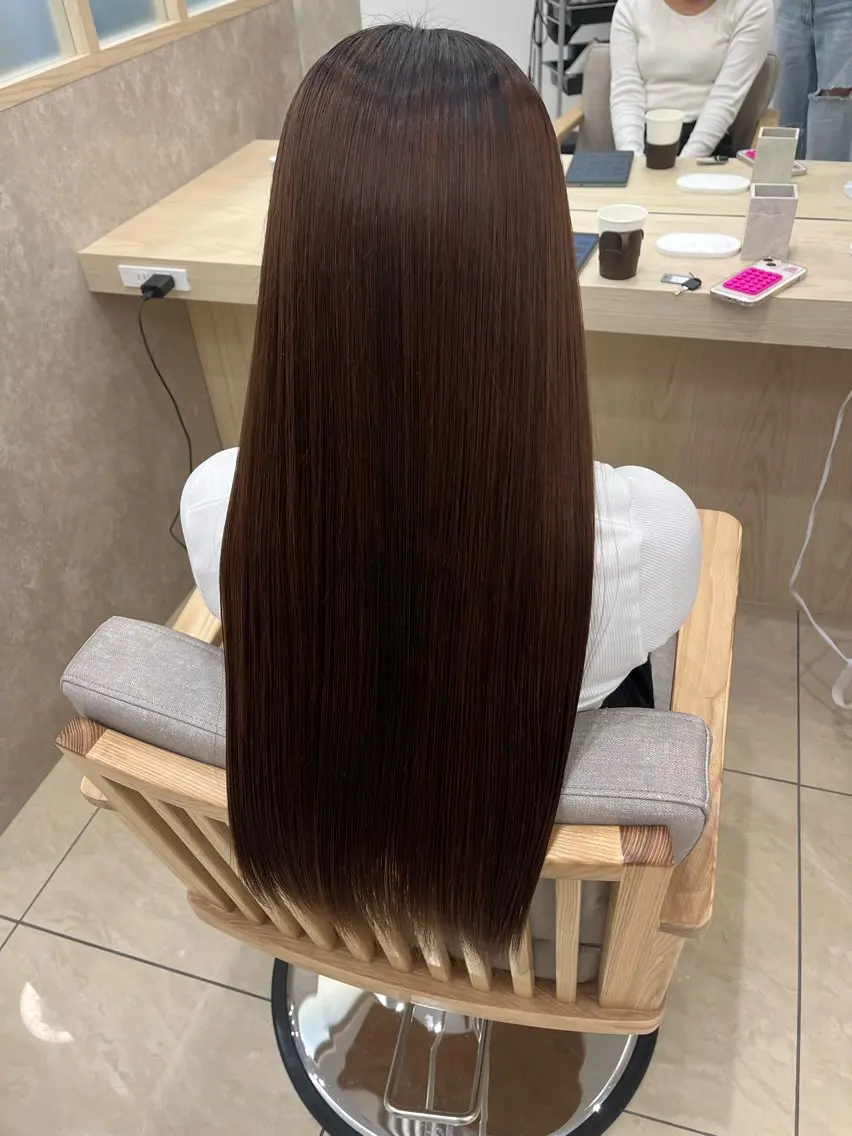 ロング 酸性ストレート 縮毛矯正 透明感カラー/ツヤ髪 漆谷妃茉莉🌷のヘアスタイル