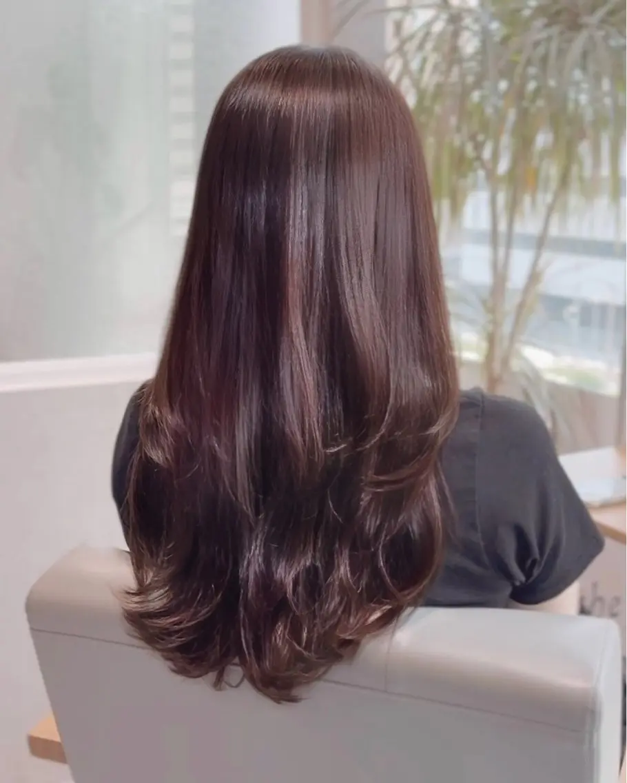 ロング ハイレイヤー 髪質改善 レイヤーカット 縮毛矯正 カット ヘアカラー 韓国レイヤー RYOTAのヘアスタイル