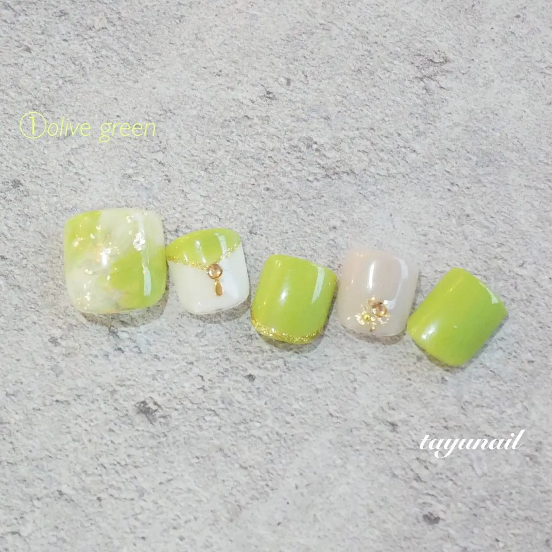 ネイル アートネイル ブルー フットネイル グリーン スカルプネイル フットネイル ネイルサロン 【たゆnail】のネイルデザイン