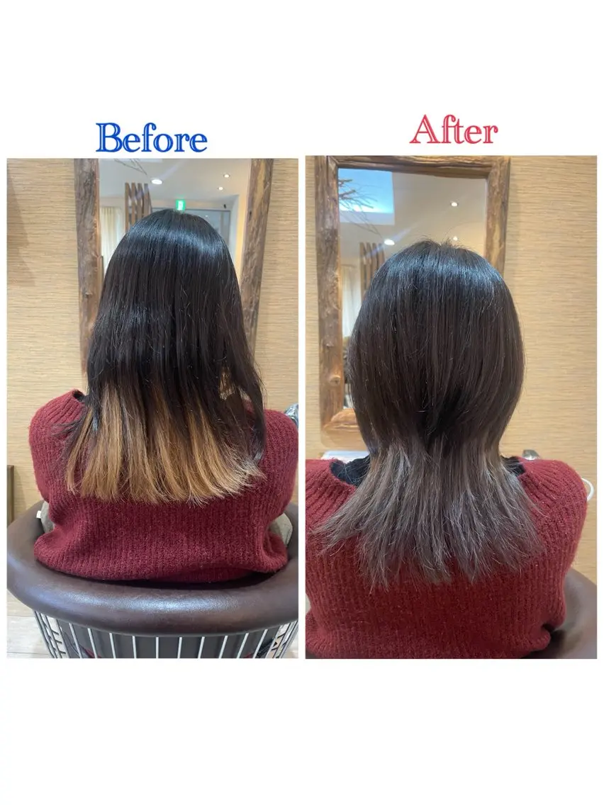 セミロング ウルフカット め いのヘアスタイル
