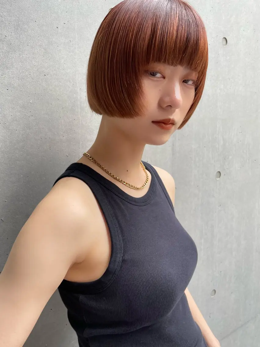 ショート ボブ ワイドバング カット くどうももか 浦和　ショート　ボブのヘアスタイル