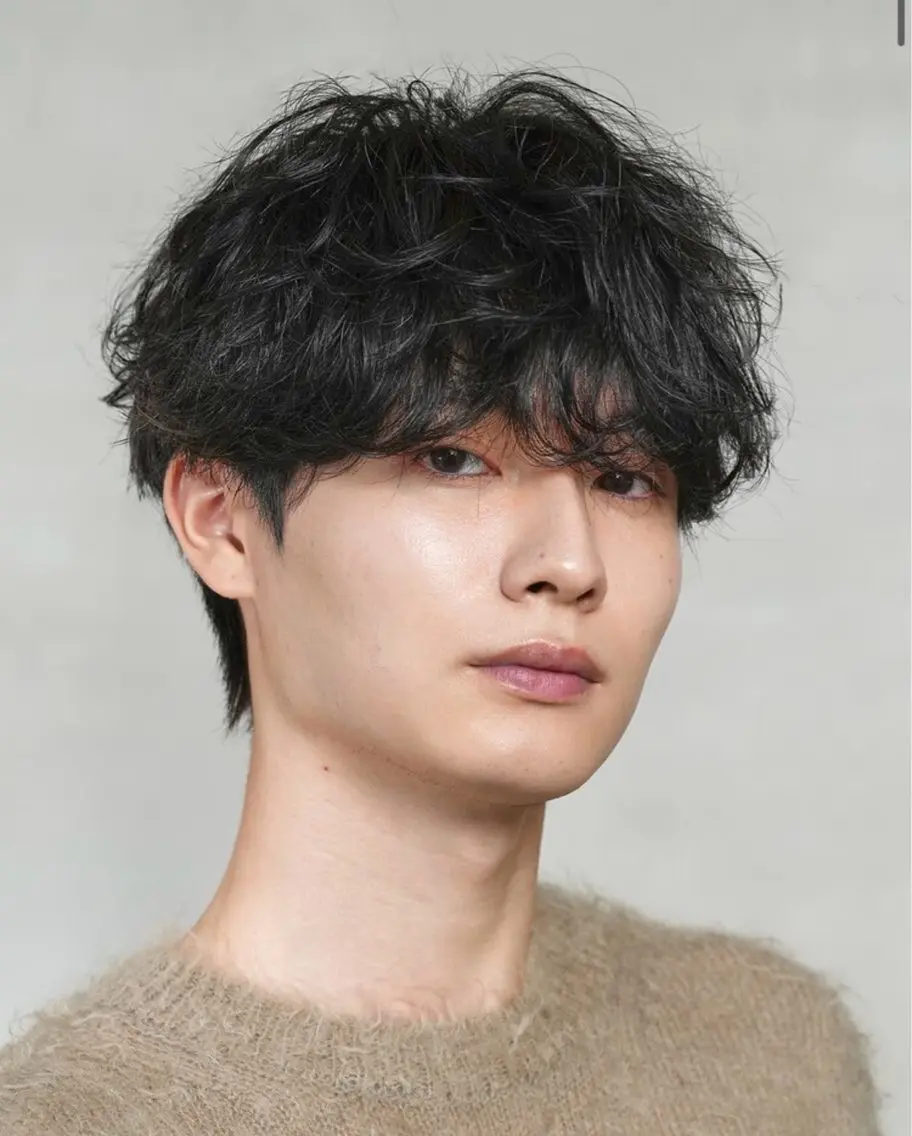 パーマ メンズ カット パーマ ヘアセット 韓国ヘア/メンズ パーマ 棚瀬 翔吾のヘアスタイル