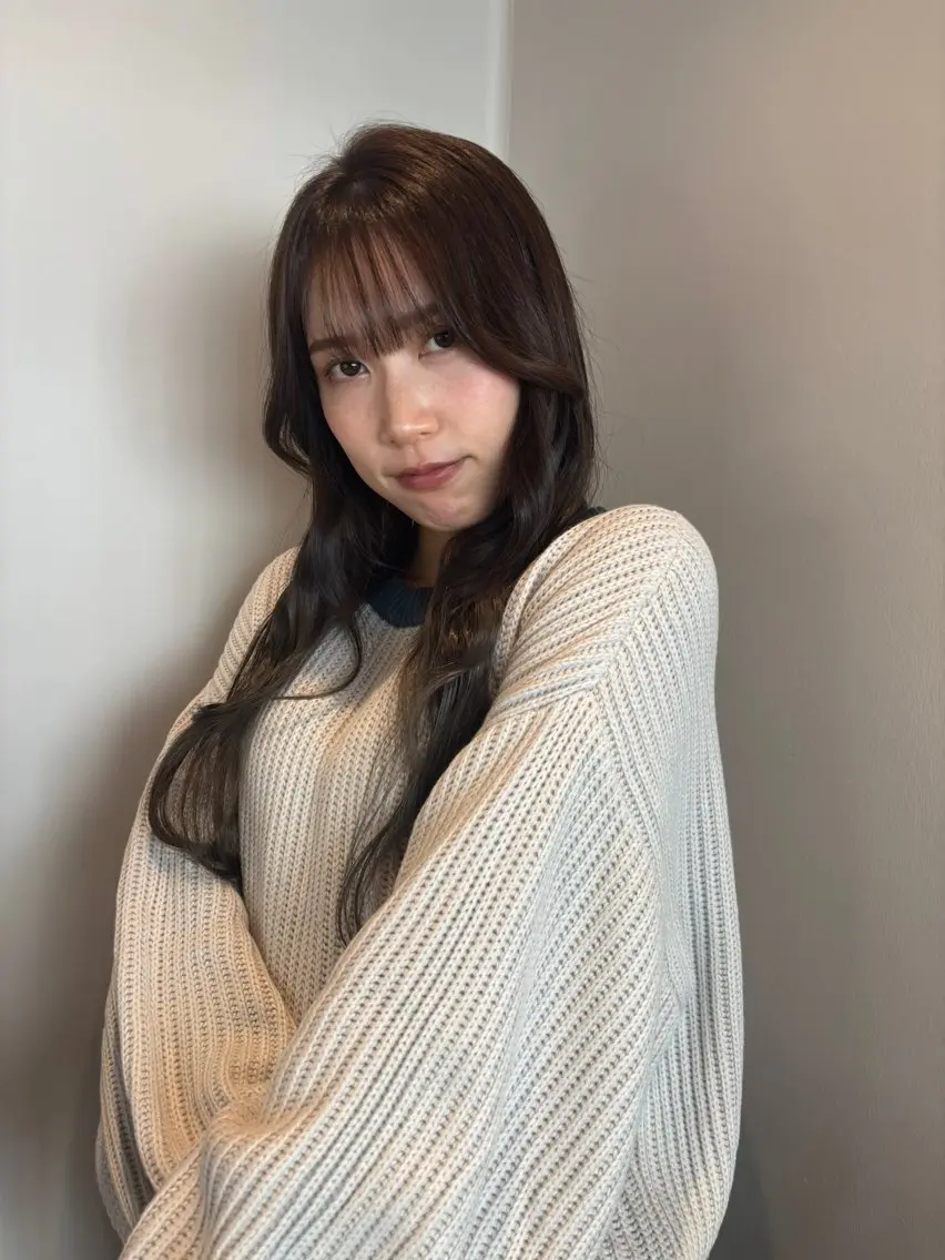 ロング カラー ヘアカラー トリートメント 髪質改善カラー ベージュ🤎YUMEのヘアスタイル