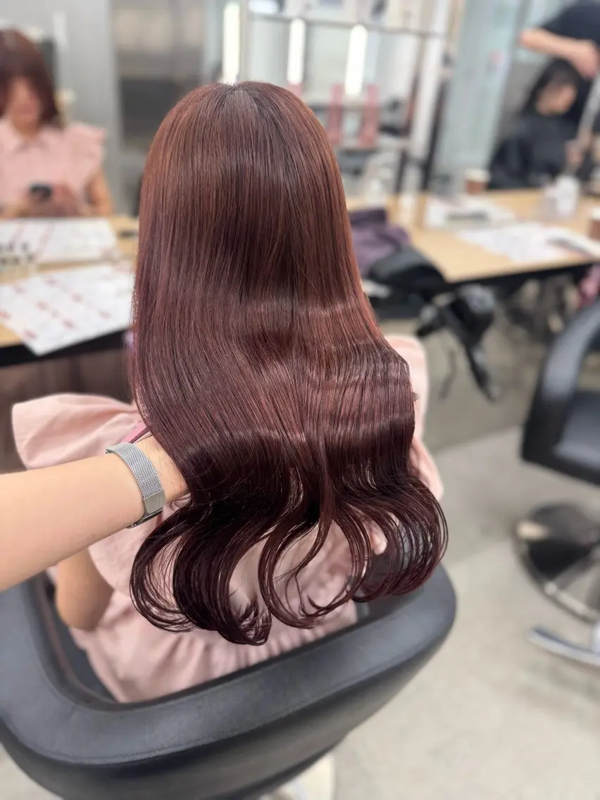 セミロング カラー ヘアアレンジ ヘアカラー トリートメント ヘッドスパ ヘアセット 🤍淡色ピンク&ラベ ンダーYUKI🤍のヘアスタイル