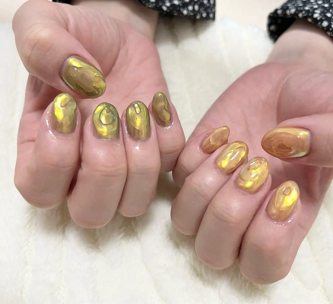 ネイル オーロラネイル ニュアンスネイル ハンドネイル わたなべ さやかのネイルデザイン