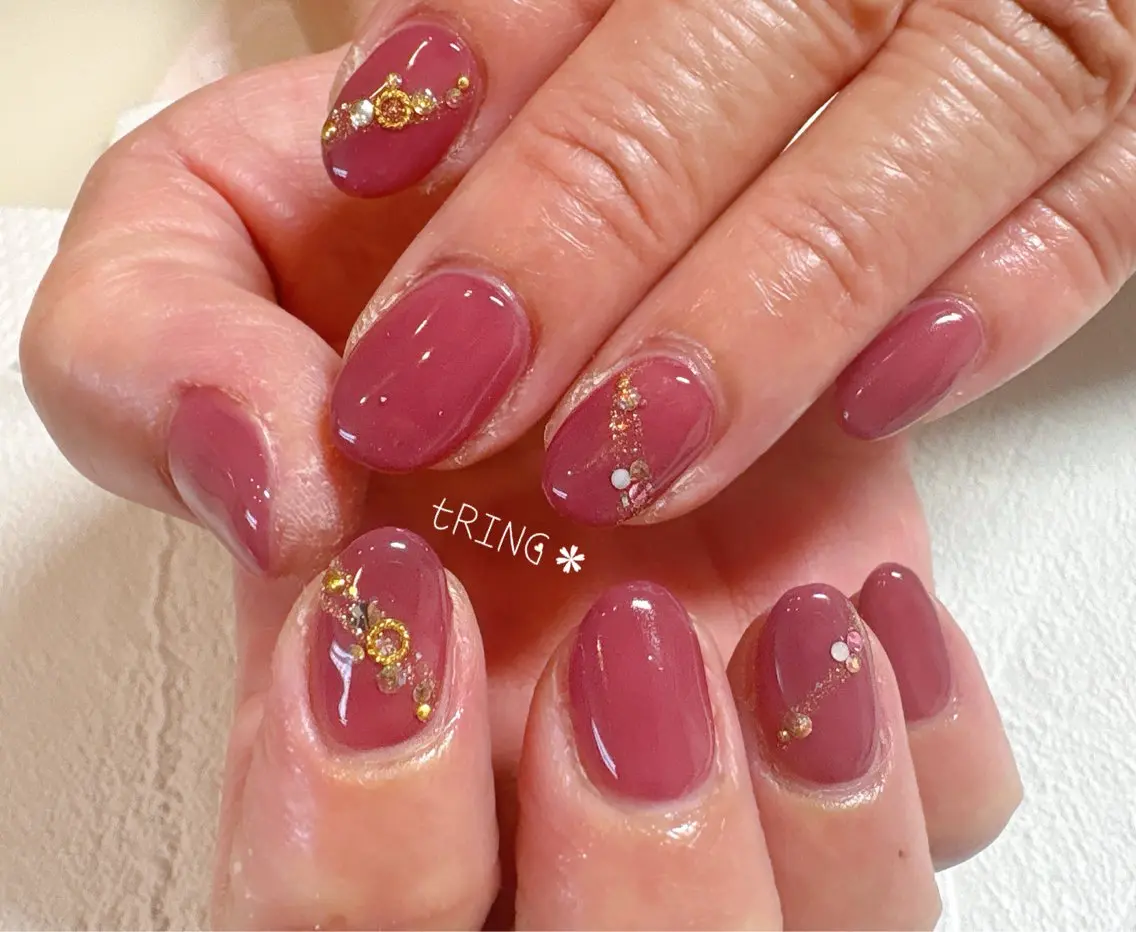 ネイル シンプルネイル ハンドネイル tRING＊ しいの木台のネイルデザイン