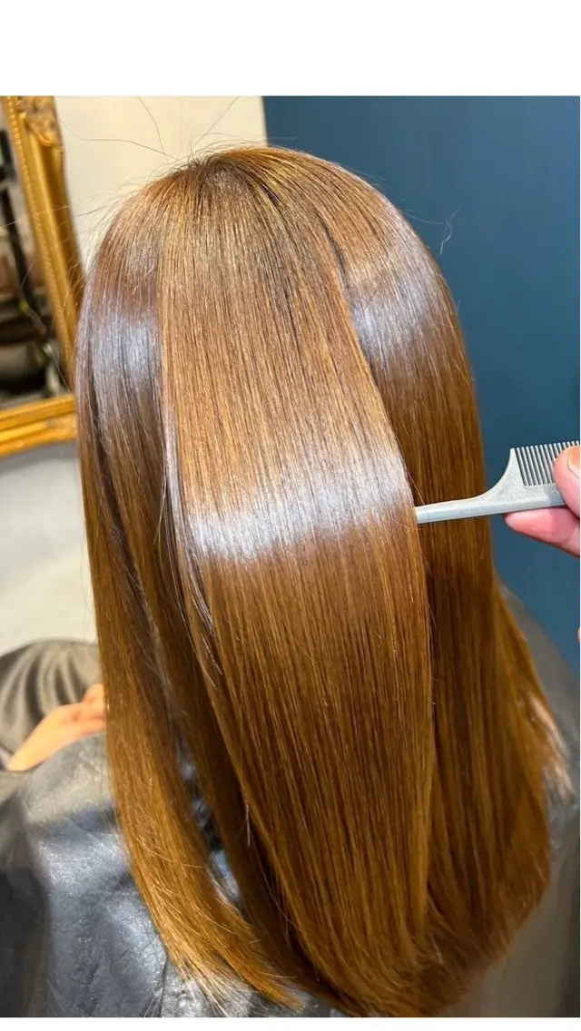 ミディアム 酸性ストレート 艶髪 藤原まいこのヘアスタイル
