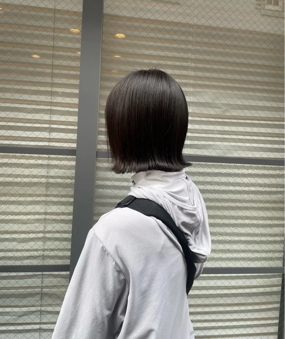 ミディアム 切りっぱなしボブ ボブ 🌷【暖色艶カラー】 shiori🌷のヘアスタイル