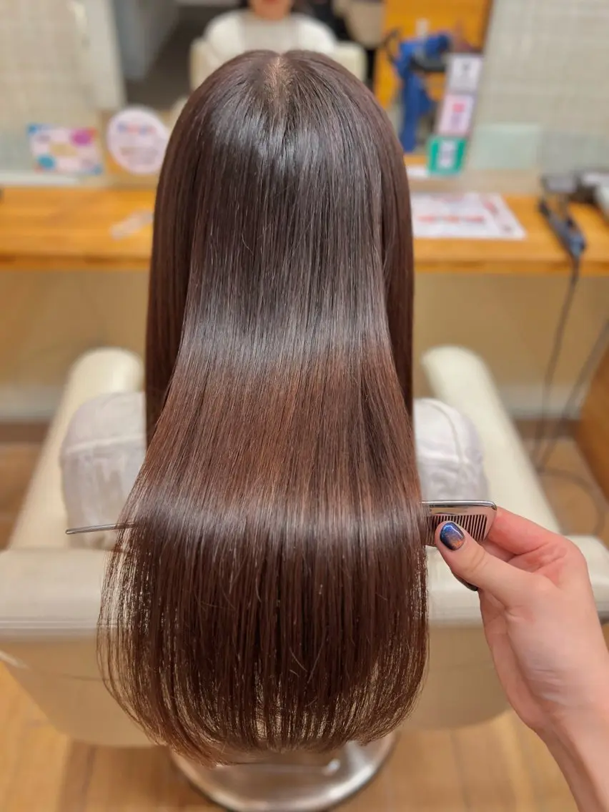 ロング カラー ブラウンカラー オレンジ オレンジブラウン 🎀渡部 凜花/髪質 改善/艶髪🎀のヘアスタイル