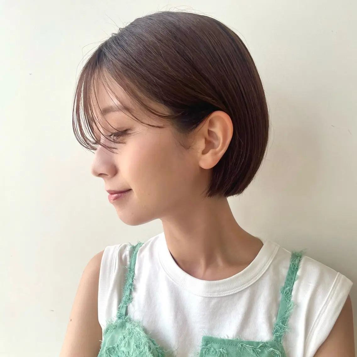 ショート カラー ショートボブ ブラウンカラー ボブ ショートヘア カット ヘアカラー トリートメント 顔まわり🥨レイヤー /透明感/水口舞奈のヘアスタイル