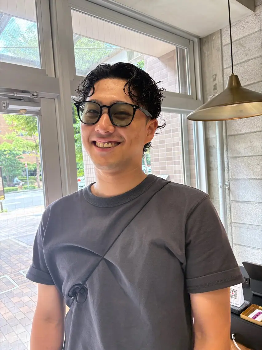 パーマ メンズ 西宮北口パーマ 鮫島竜海のヘアスタイル